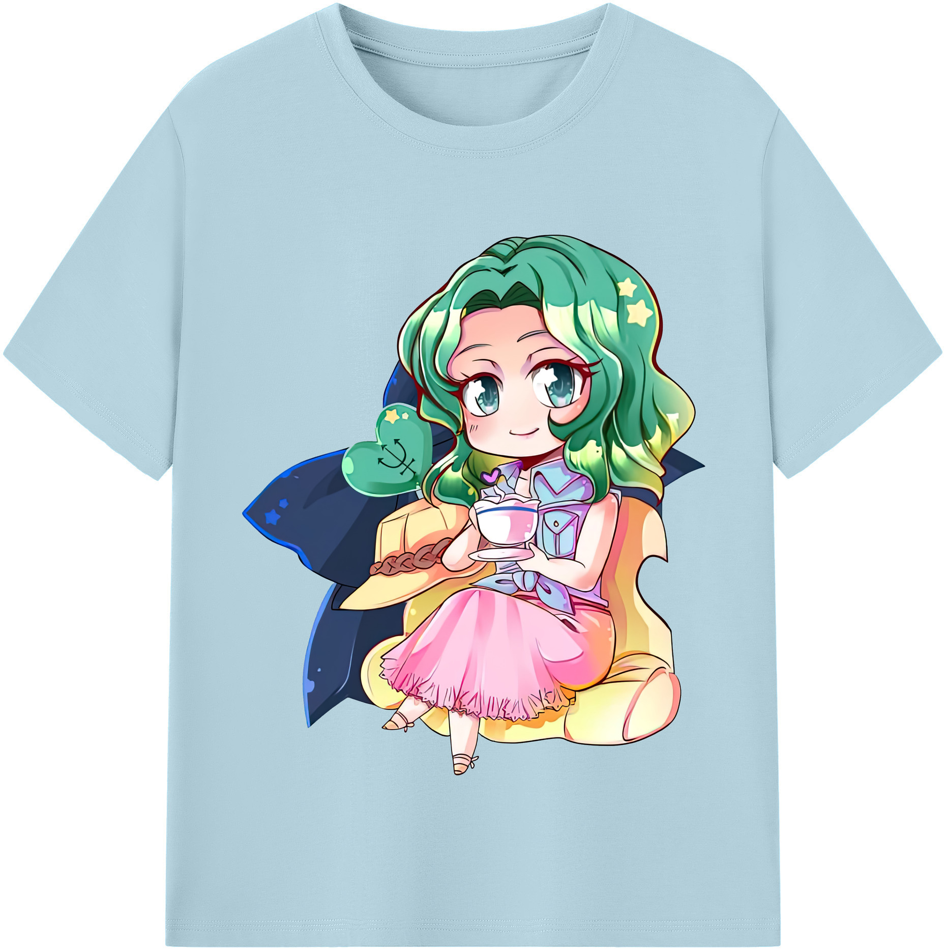 （画像用） 美少女戦士セーラームーン 海王 みちる（かいおう みちる） Sailor Moon Kaiou Michiru 綿100％半袖Tシャツ（フロントプリント）